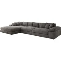 Luxusbetten24 Sofa Designer Sofa Bernardo L Maxi in Cord, mit breiter Ottomane