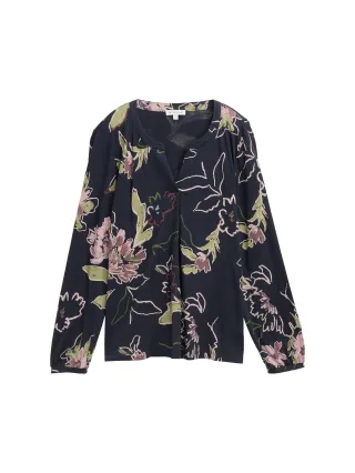 Tom Tailor - Blusenshirt mit Bügelfalte big flower design - Gr. - M