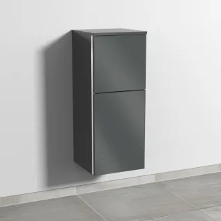 Sanipa 3way Mittelschrank mit 1 Tür und 1 Auszug, Anthrazit-Glanz, BS12779 BS12779
