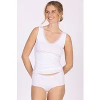 Nina Von C. Achselhemd Simply basic, weich, elastisch, bequem, eng, mit Spitze, V-Ausschnitt