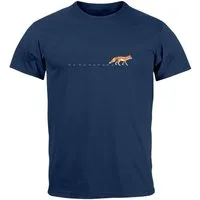 Neverless Print-Shirt Herren T-Shirt Fuchs Fox Wald Tiermotiv Logo Print Badge Fashion mit Print
