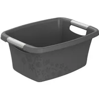 ROTHO Wäschewanne Rotho Wäschewanne Flowers 12 L anthrazit 39,5 x