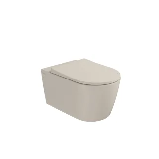 VitrA New Metropole Round QuantumFlush Wand-WC spülrandlos Sandbeige Matt,7910B422-0075 7910B422-0075