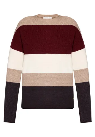 Betty & Co - Strickpullover Dark Red/Taupe - Gr. - 38