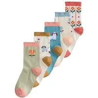 Next Kurzsocken Söckchen mit Hunde-Motiv Baumwolle, 5er-Pack (5-Paar)