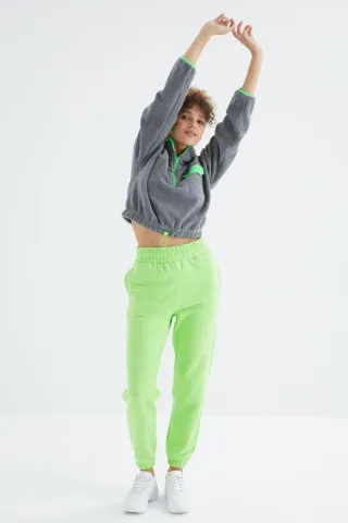 Damen Hochtaillierte Fleece Jogginghose