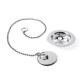 Tres Flachablauf mit Kette und Stopfen für Waschbecken, Bidet und Spüle , 03474601 03474601