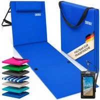 Detex Gartenliege, Strandmatte Gepolstert mit Rückenlehne Strandliege Klappbar Tragbar