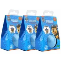 HF Home Flair Badekugel 3x Paw Patrol Badebombe - große Badekugel Chase mit Überraschung, 3-tlg., blaue Badekugel - Kokosduft - Vegan- 170g