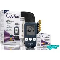 CodeFree Blutzuckermessgerät Vorteilspack - Set mit 60 Blutzuckerteststreifen 110 Blutlanzetten