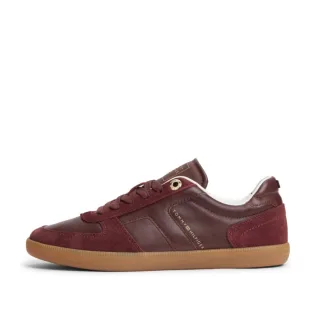 Tommy Hilfiger - Tribeca Ledersneaker mit Strukturmix rot - Gr. - 38