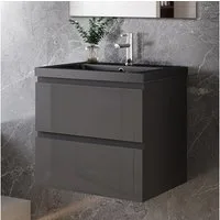 duschspa Waschtisch Waschbecken mit Unterschrank Badmöbel Set Badschrank Waschplatz, Hochglanz, 50-120cm