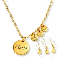BS Schmuckdesign Kette mit Anhänger mit Gravur Personalisierte Halskette Damen Gravurkette Anhängerplättchen (inkl. Gravur), personalisiert inkl. Geschenkbox