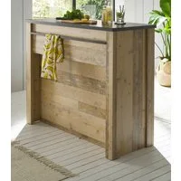 Furn.Design Barschrank Stove (Küchentheke in Used Wood Vintage, 130 x 106 cm) als Küchenschrank oder gemütliche Bar
