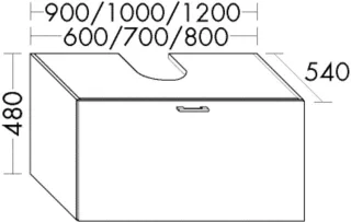 Burgbad Waschb.-Unt.schr. Sys30 PG4 Sana 480x1200x540 Eiche Weiß, WURW120F6335 WURW120F6335