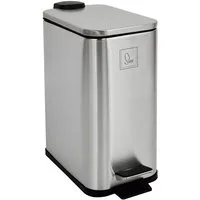 SVITA Mülleimer ST5, Treteimer, Softclose-Funktion, 5L, Edelstahl, Silber