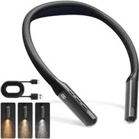 LQWELL LED Leselampe Wiederaufladbare Neck Reading Light LED Buchlampe Biegbare Arme, LED fest integriert, Hals Leselampe 3 Farben und 3 Helligkeiten Einstellbar, für Lesen Häkeln Nähen Reparieren Stricken