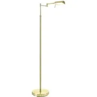 casa NOVA LED Stehlampe Stehleuchte TROY, H 146 cm, Messingfarben, Metall, Anpassung der Farbtemperatur, Dimmfunktion, LED fest integriert, Extra-Warmweiß, Neutralweiß, 1-flammig, dreh- und schwenkbarer Lampenschirm