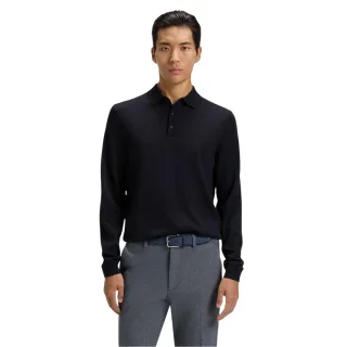 Boss - "Lanciomne" Poloshirt für Herren, Langärmlig (Dunkelblau)