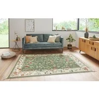 HANSE Home Teppich Orient Flowers, rechteckig, Höhe: 5 mm, Kurzflor mit Fransen, Orient, Wohnzimmer, Schlafzimmer, Esszimmer