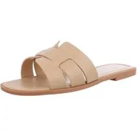 Ital-Design Moderne Sandalen für Freizeit und Sommervergnügen Pantolette (89322868) Blockabsatz Pantoletten in Hellbraun