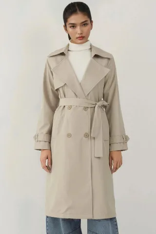 Doppelreihiger Langer Trenchcoat