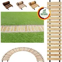 Floranica Gartensteg Gartenweg aus Holz Gartentritte Holzweg aus Lärche, 30x100 cm, Unbehandelt, 1-St., Rollweg Ausrollbarer Gehweg rutschfeste Oberfläche