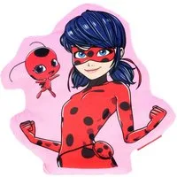 Miraculous - Ladybug Dekokissen Kuschelkissen – Flauschiges Kopfkissen für Mädchen & Jungen