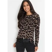 bonprix Strickpullover Jacquard-Strick, mit Viskose-Anteil, Langarm, Loose Fit