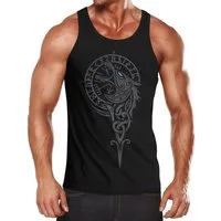 Neverless Tanktop Herren Tank-Top Wikinger Kompass Fenriswolf Fenrir Vegvisir Wolf mit Print