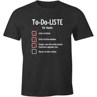 MoonWorks Print-Shirt Herren T-Shirt To do Liste für Heute lustiges Trink Shirt Saufen Bier mit Print