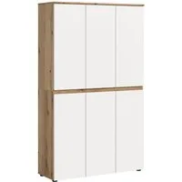furnling Mehrzweckschrank Sarca 1 Kleiderstange, 6 Türen, 18 Fächer, Universalschrank, Höhe 175 cm