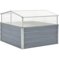 vidaXL Blumentopf Gewächshaus Grau Verzinkter Stahl 100×100×85 cm (1 St)