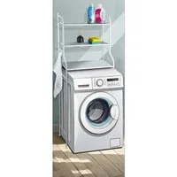 BURI Mehrzweckregal Waschmaschinenregal Badezimmerregal Metallregal Aufsatzregal Weiß