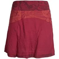 Vishes Minirock Lagenlook Rock Bedruckter Breiter Bund mit Taschen Cacheur, Hippie, Goa, Elfen, Boho Style