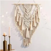 VEKROBOT Wanddekoobjekt Boho Wandbehang mit Fransen handgewebte Tapisserie für Hintergrundwand (Set, 1 St., Handgefertigter Boho-Wandbehang – für Wohnzimmer & Schlafzimmer), Gewebter Wandbehang mit Fransen Hintergrundwanddekoration
