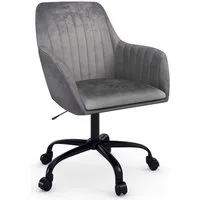 OTTO home Bürostuhl Perry2, eleganter Samtstuhl, schwarzes Drehkreuz,Polsterung in Längsnaht-Optik