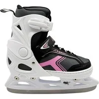 Cox Swain Schlittschuhe POLAR – größenverstellbar, Softboot – Grey/Pink – S (33-36), Verstellbare Schlittschuhe mit Edelstahlkufen