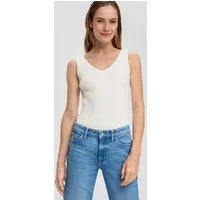 s.Oliver Muscleshirt Strickpullunder Geripptes Stricktop aus Viskosemix im Slim Fit