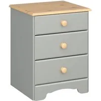 ebuy24 Nachttisch Nilon Nachttisch 3 Schubladen grau, golden.