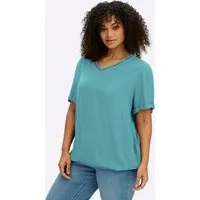 Sheego Klassische Bluse Tunika Kurzarm