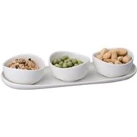 Mulex Servierschale Dip- und Snackschalen Set MILANO, Porzellan, (formschön und schlicht, 4-tlg), spülmaschinengeeignet