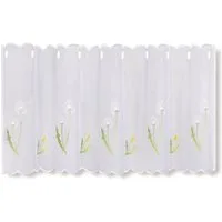 Gerster Scheibengardine Pusti (1 St), Durchzuglöcher, transparent, HxB: 50x145, mit gestickten Blumendesign