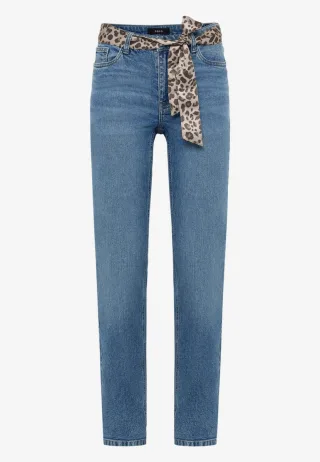 zero - Straight Fit Jeans mit modischem Bindegürtel blau - Gr. - 36