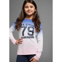 KangaROOS Langarmshirt Langarm, taillierter Schnitt, mit Print, Rundhalsausschnitt