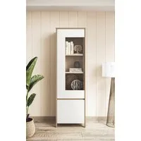 Home affaire Vitrine Stranda, Hochschrank im Scandi-Style, moderne Glasvitrine Rahmenoptik, ausreichend Stauraum, vielseitig einsetzbar, 58 cm breit