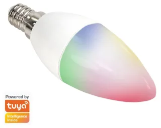 LOGILINK Wi-Fi Smart LED-Lampe SH0119, Kerze, E14, 350 lm, 4 W, WW, KW + RGB