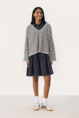 Strickpullover Gerade Passform navy