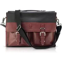 Corno d´Oro Aktentasche Damen Echt Leder HANDMADE Businesstasche für 15.6 Zoll Laptop, für DIN A4 Ordner, extra breiter Schultergurt, Trolleyhalterung