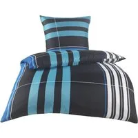 Optidream Bettwäsche Set Mikrofaser 135x200 Polyester Karo Petrol, Polyester, 2 teilig, bettwäsche microfaser mit reißverschluss bettwäsche microfaser